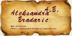 Aleksandra Bradarić vizit kartica